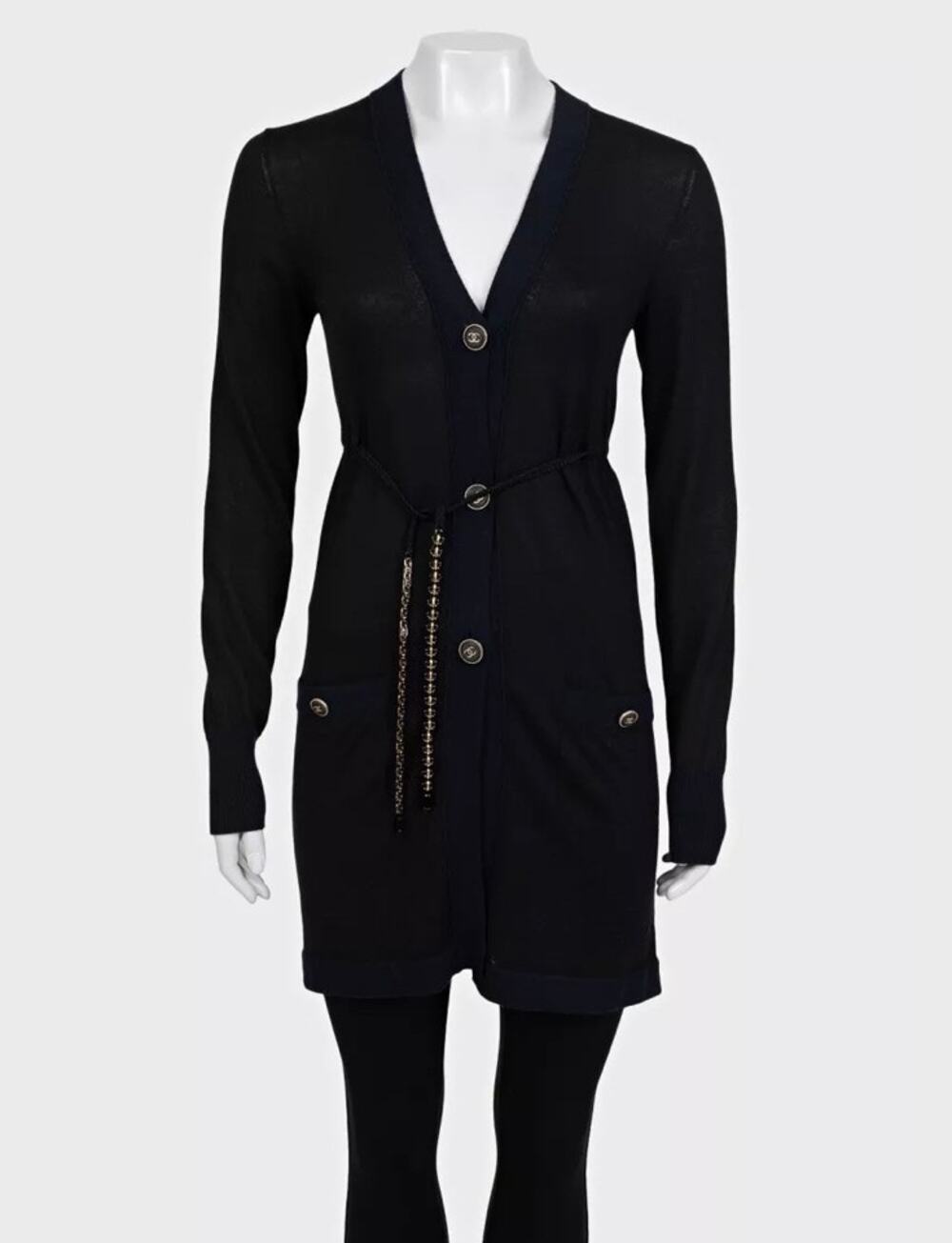 Chanel Black Cashmere Silk Cardigan  sz.34